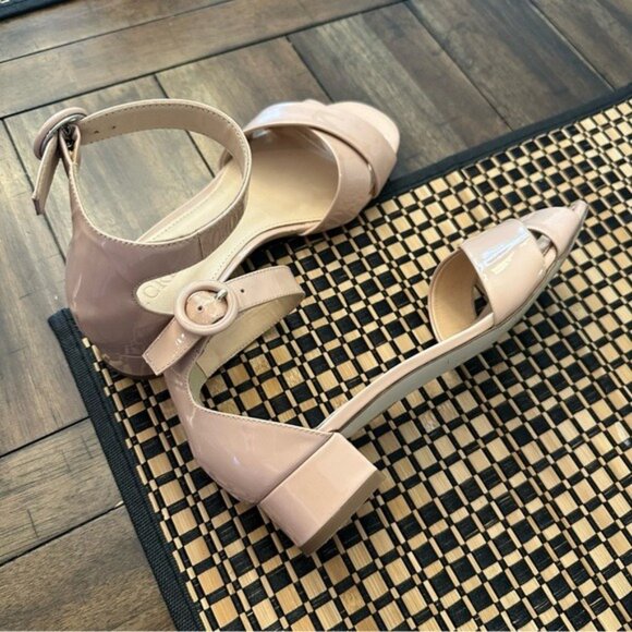 J. Crew Pink Blush Cross-Strap Patent Leather Sandals Women’s Size 6.5 - Picture 3 of 13
